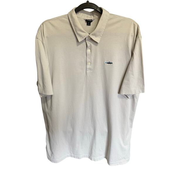 Patagonia Men's Sunshade Polo Shirt Tarpon Logo Short Sleeves Off White Size XL - Picture 2 of 10